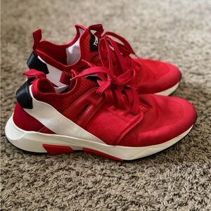 Tom Ford Red and White Sneakers